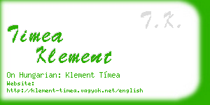 timea klement business card